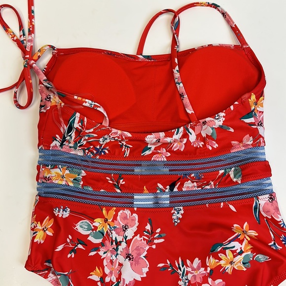 NWT Jessica Simpson chantilly lace pepper multi bathing suit - Picture 6 of 9